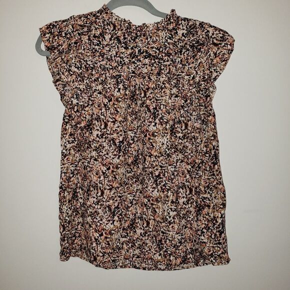 LOFT RUFFLE HIGH NECK DRESSY BLOUSE TOP SIZE MEDIUM - Picture 1 of 6